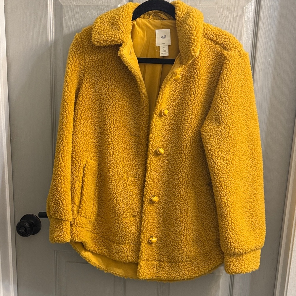 H&M Golden Yellow Sherpa Coat